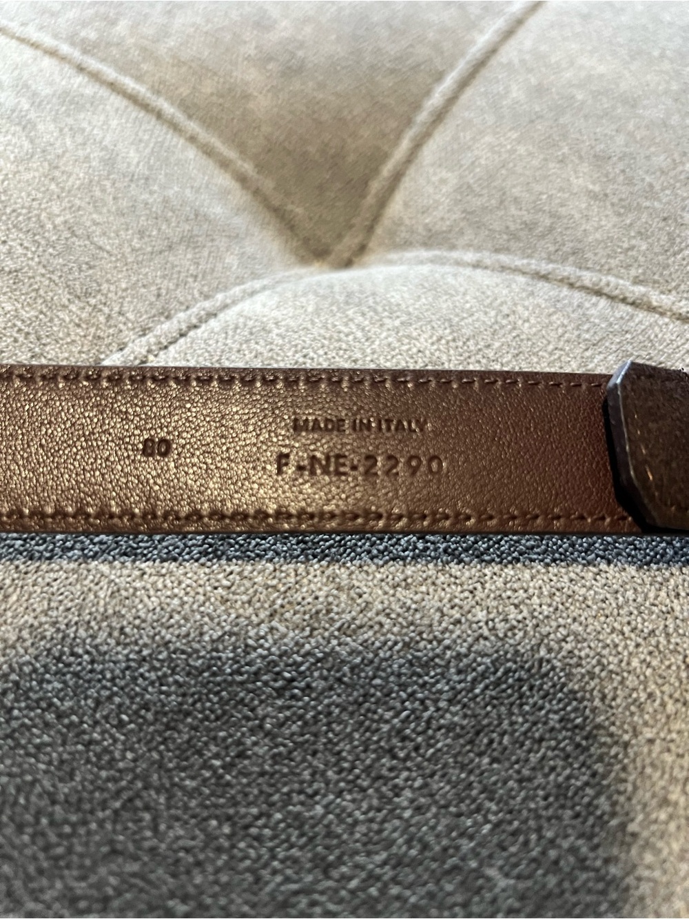 Celine Dark Brown Leather Belt with Gold Triomphe Buckle - Picture 3 of 4